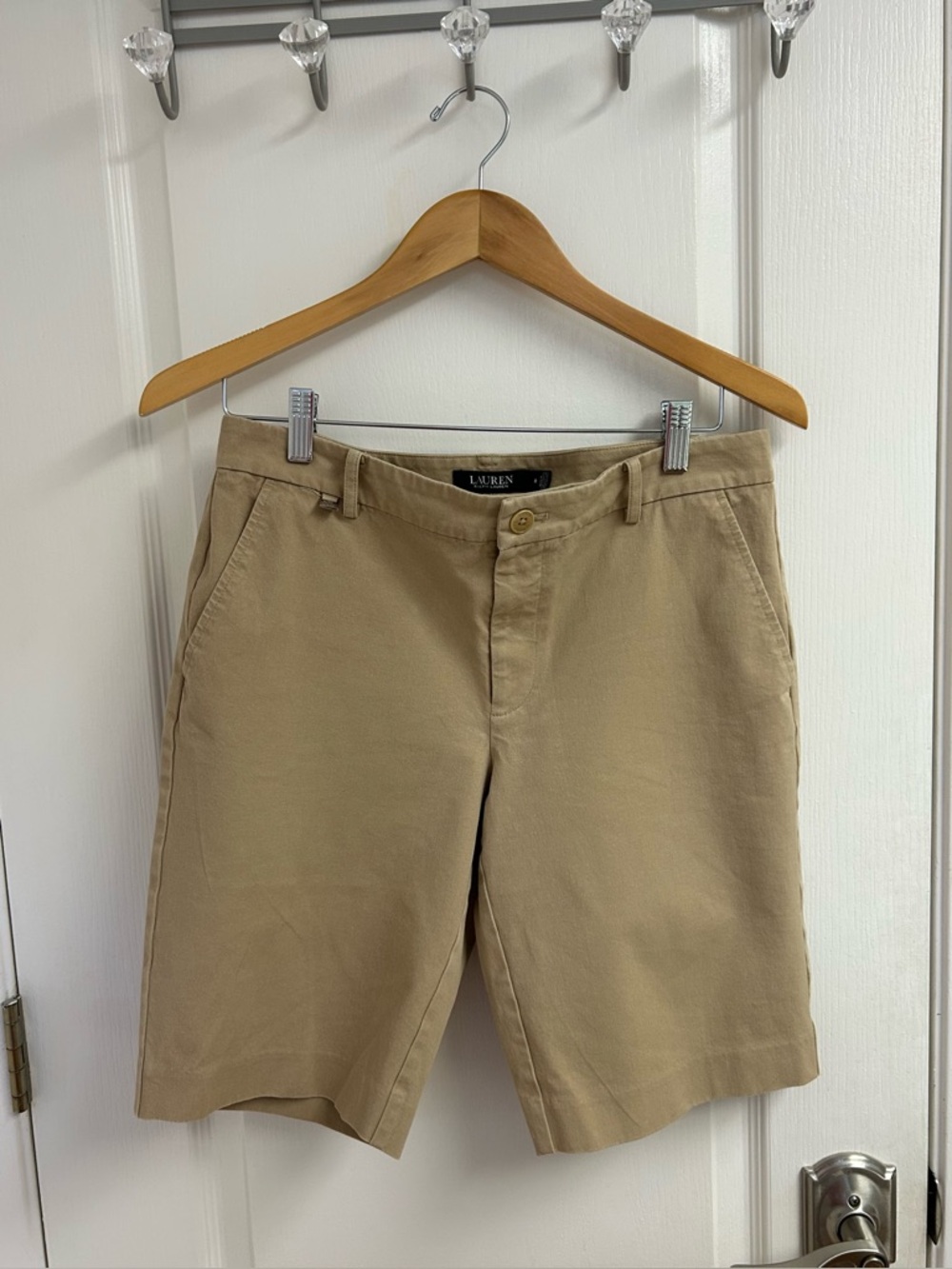 Lauren Ralph Lauren Twill Stretch Bermuda Shorts Womens Size 8 Tan